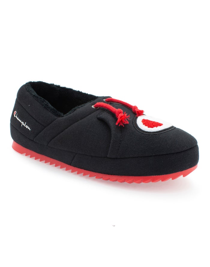 Pantuflas Champion Hombre - University ( Negras/Rojas ) 9017834-JL